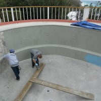 Painting - Waterproofing 1st coat on pool - Bermuda
