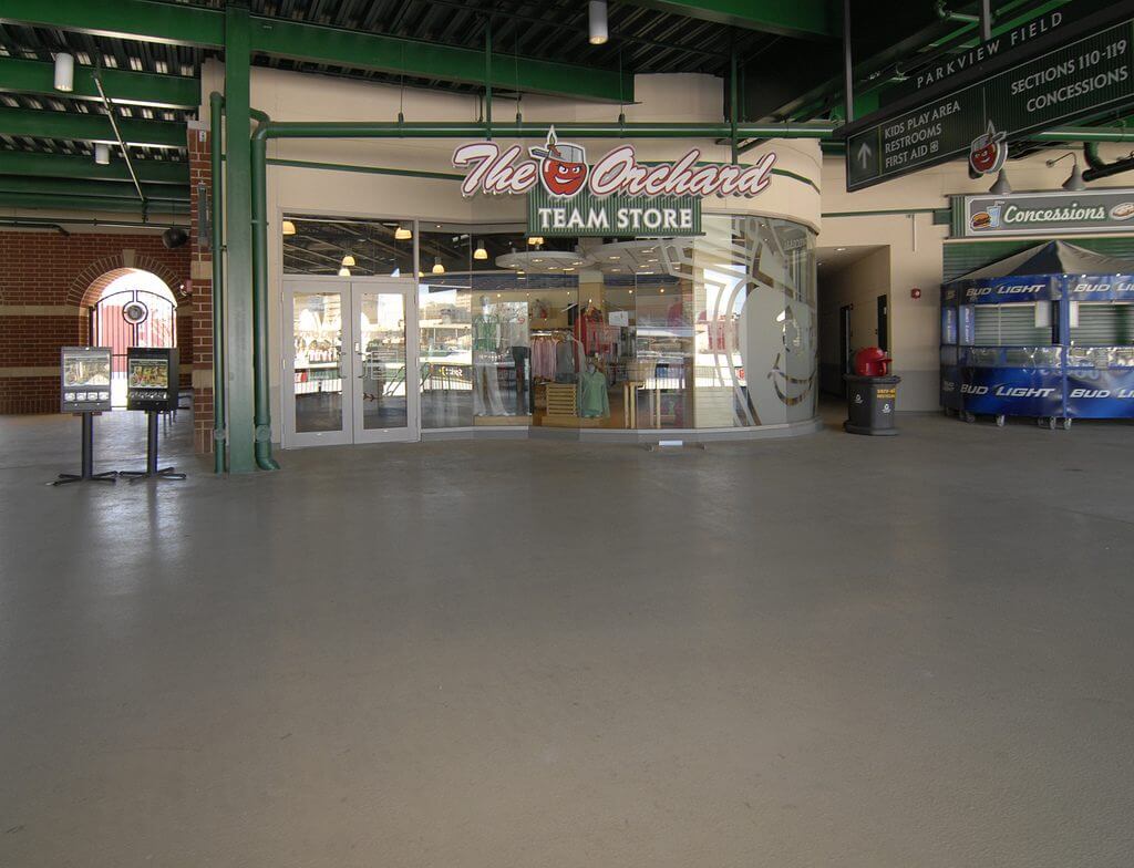 Commercial coating floor indoors